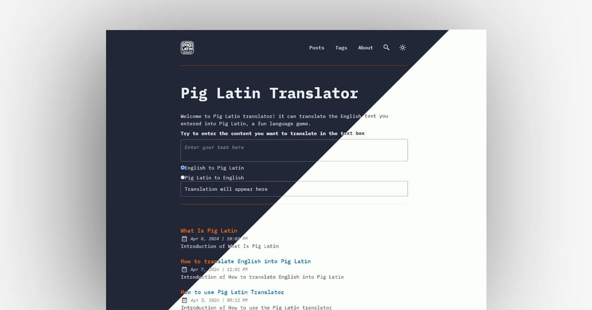 Pig Latin Translator 🔥 translate Engilsh to Pig Latin easily